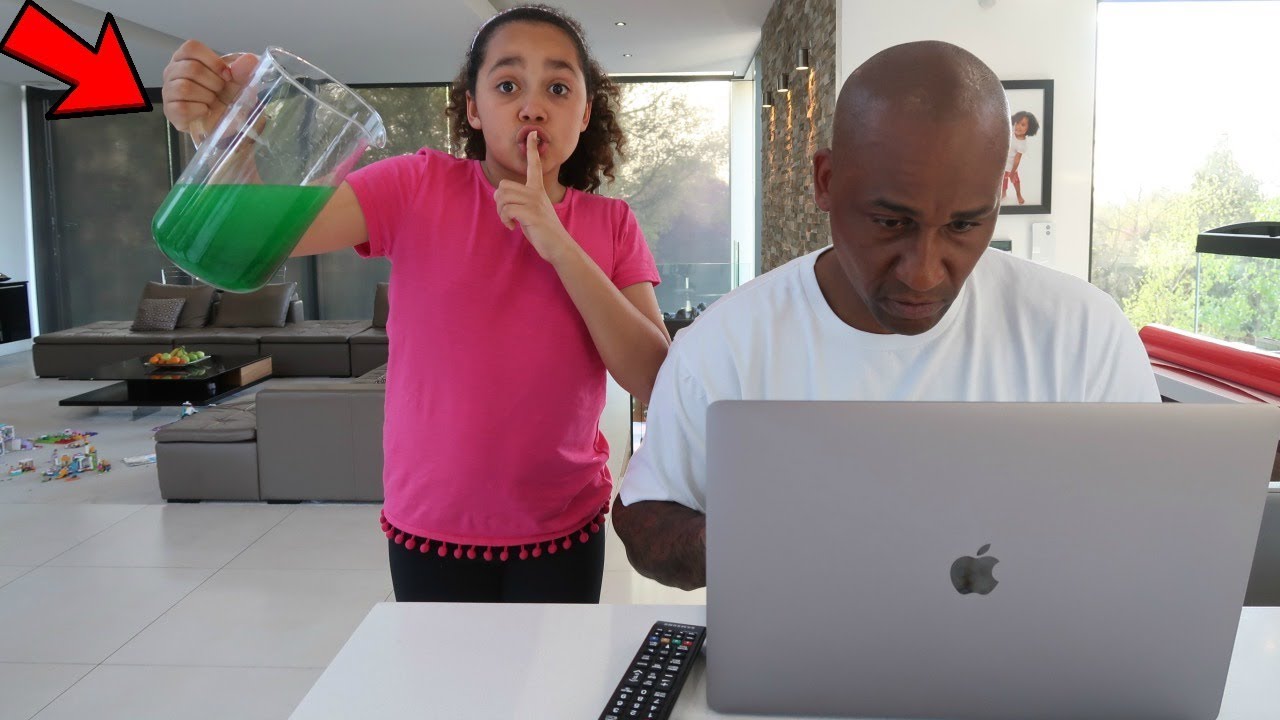 SLIME PRANK ON MY DAD!!