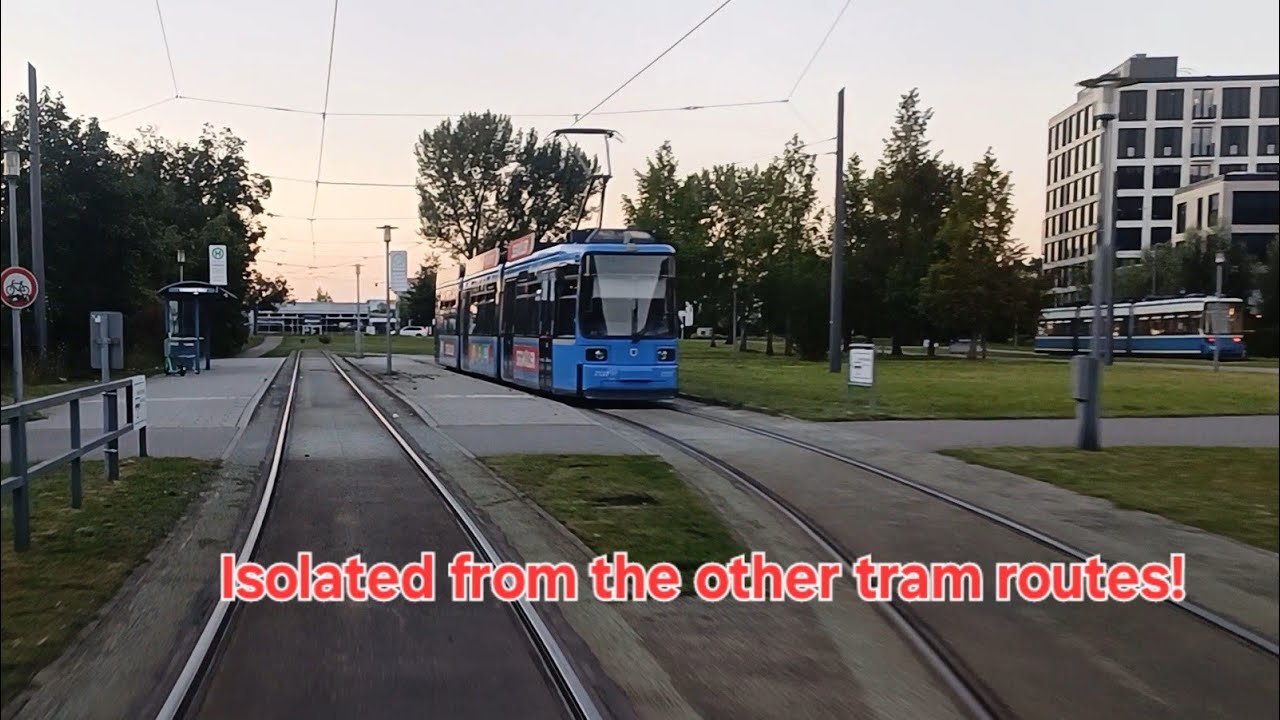 A Ride Munich Tram Route 23 - The Unusual Tram Route Which Is Separate From The Rest Of The Network.