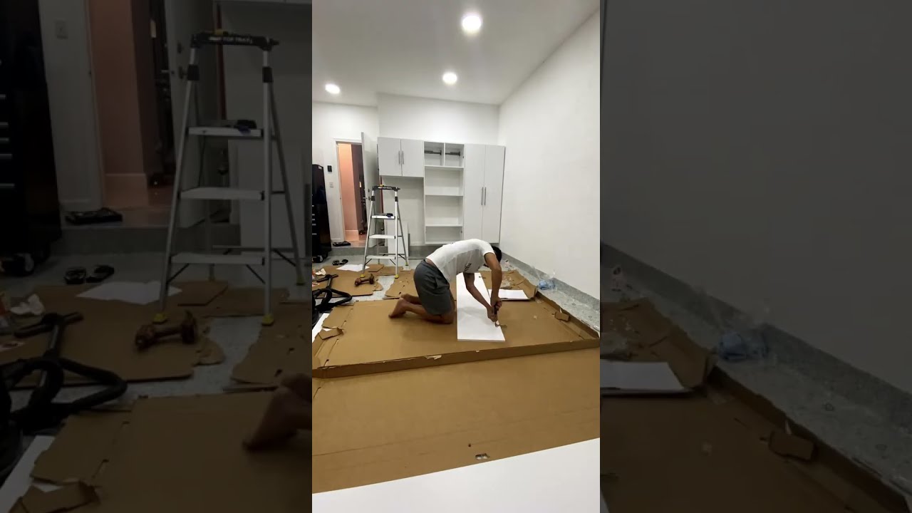 Timelapse video Garage Cabinets  #wbjadventures #garage #ikea