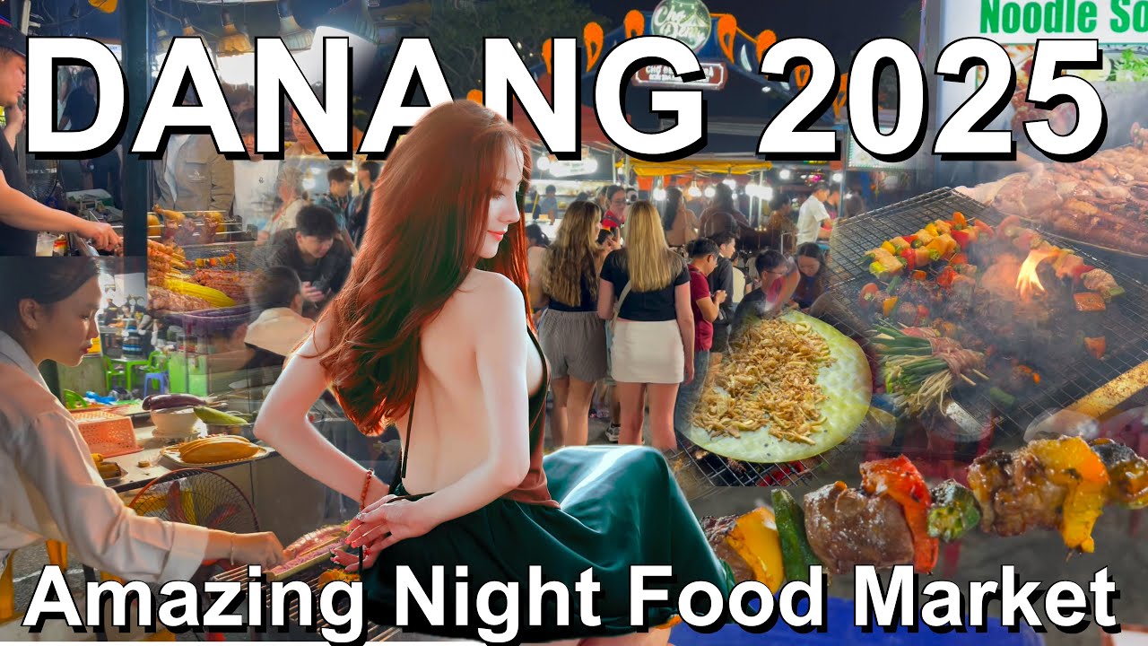 Da Nang VIETNAM 🇻🇳 Street Food Tour in Son Tra Night Market, Da Nang 2025