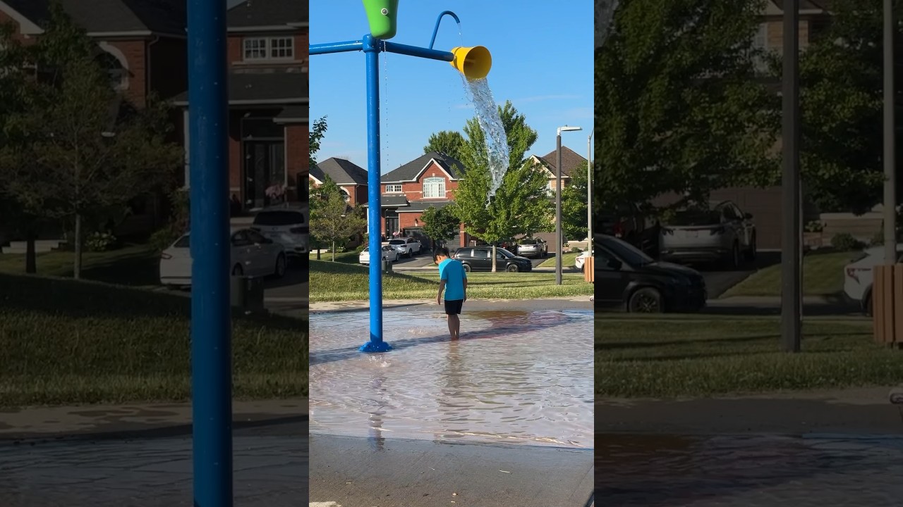 Splash pad fun! #summervibes #hannahandjonathan