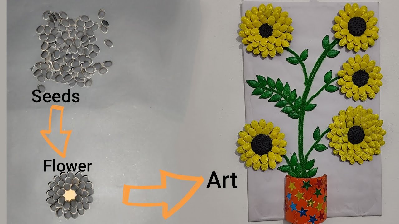 Beautiful wall hanging craft Using Pumpkin Seeds / Unique Home Decor idea / Best out of waste / DIY