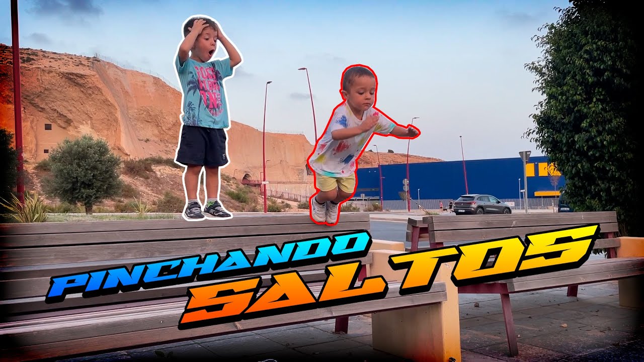 Niños aprendiendo a pinchar saltos en Parkour