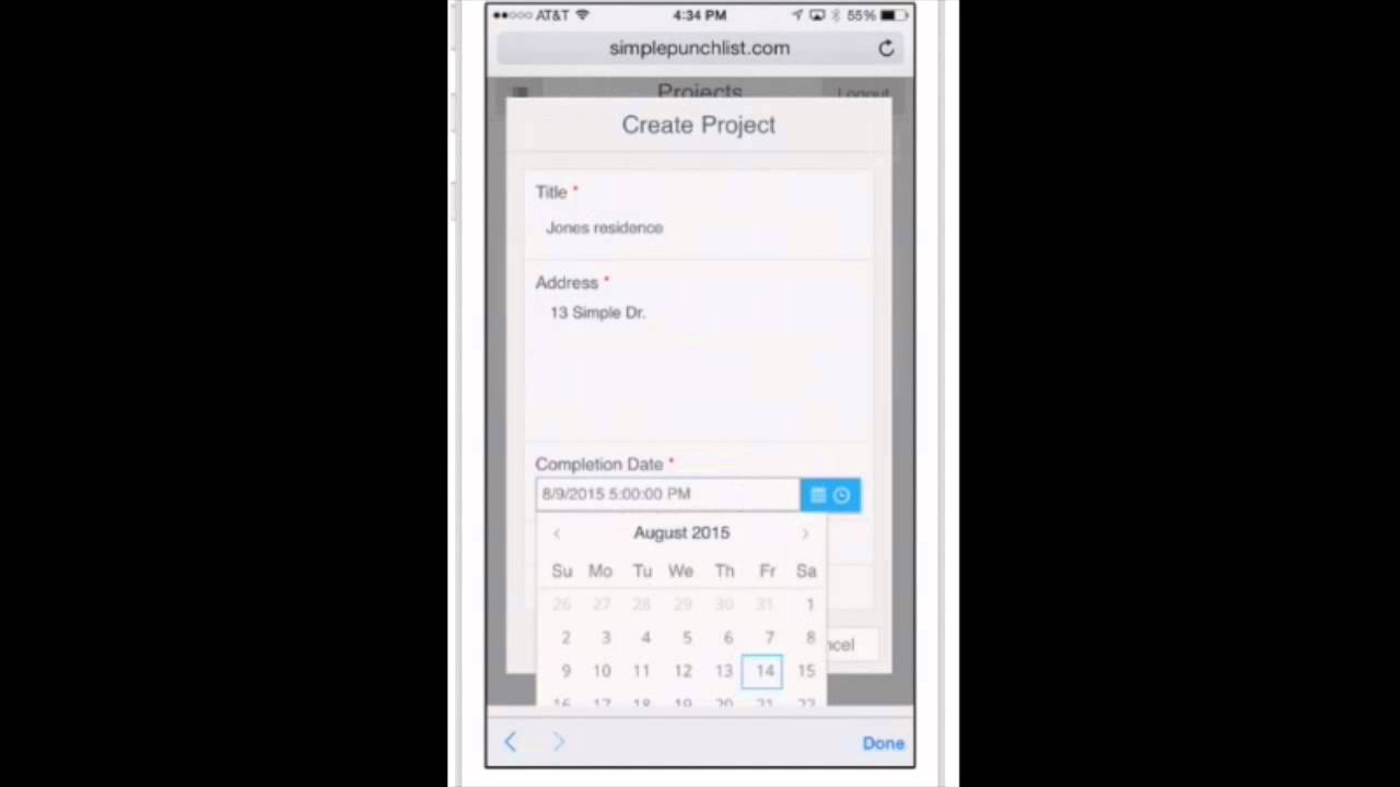 Simple Punch List Creating Project