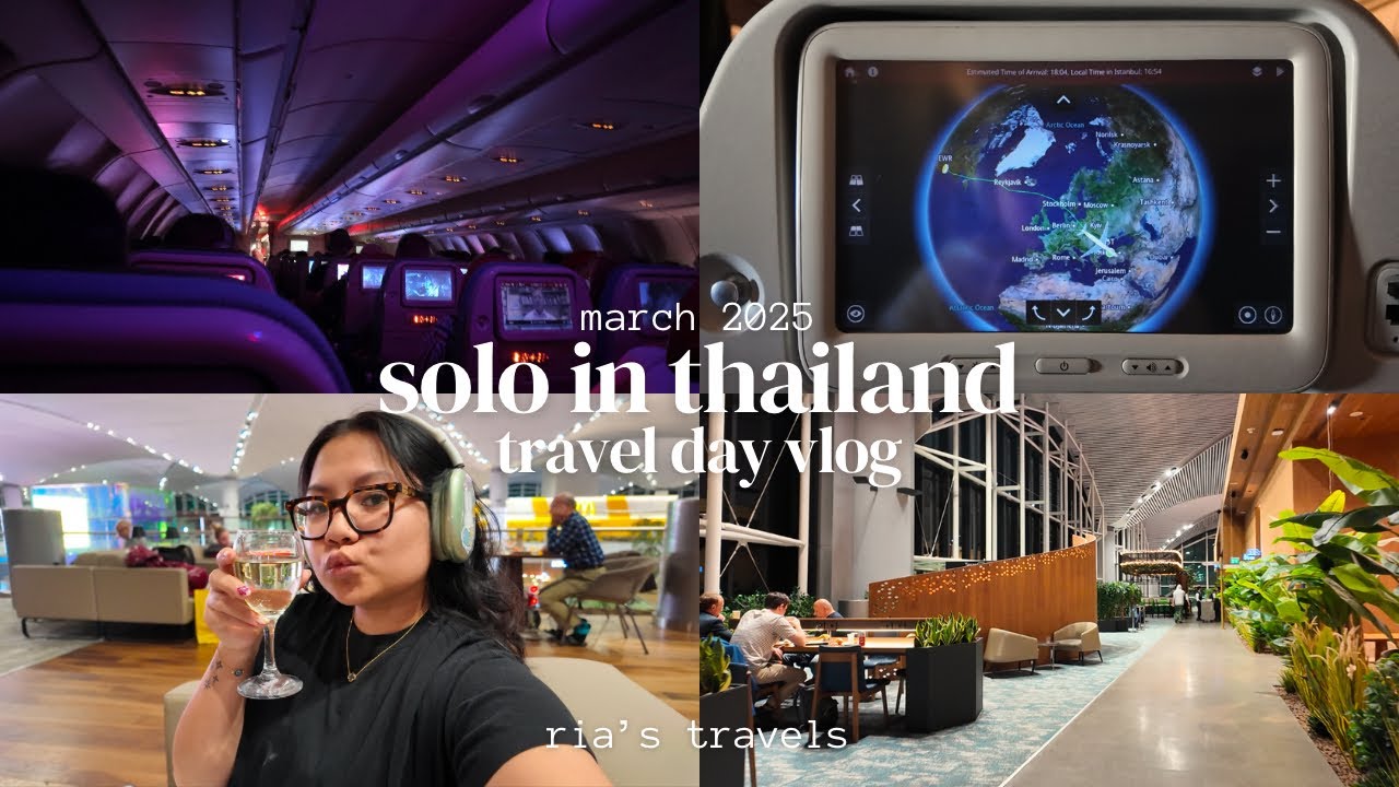 SOLO IN THAILAND: travel day vlog | exploring IST, lounge hopping, showering in the airport