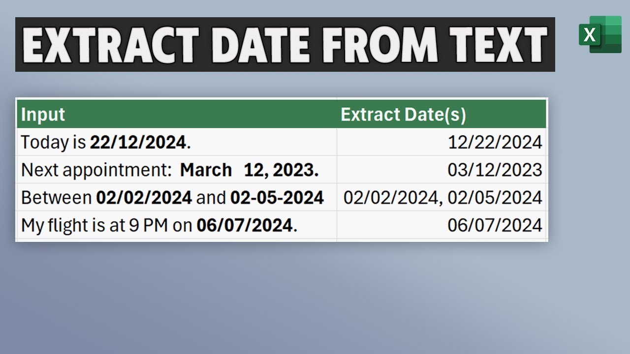How to Extract Dates from Text in Excel - Formula to Get Date from cell