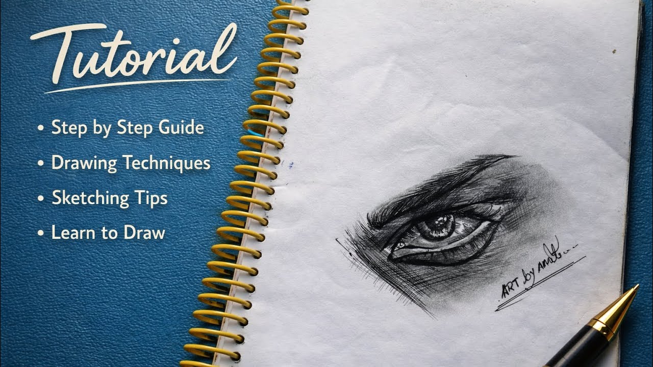 How to Draw a Realistic Eye 👁️ | Full Ball Pen Sketch Tutorial ✍️ #eyetutorial #tutorial #art 