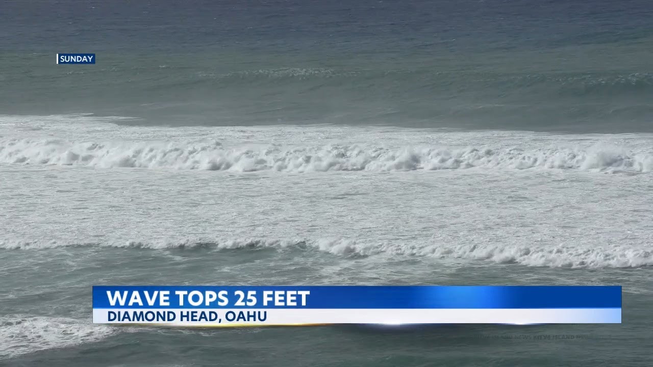 25-foot wave recorded off Diamond Head over the weekend, DLNR officer claims