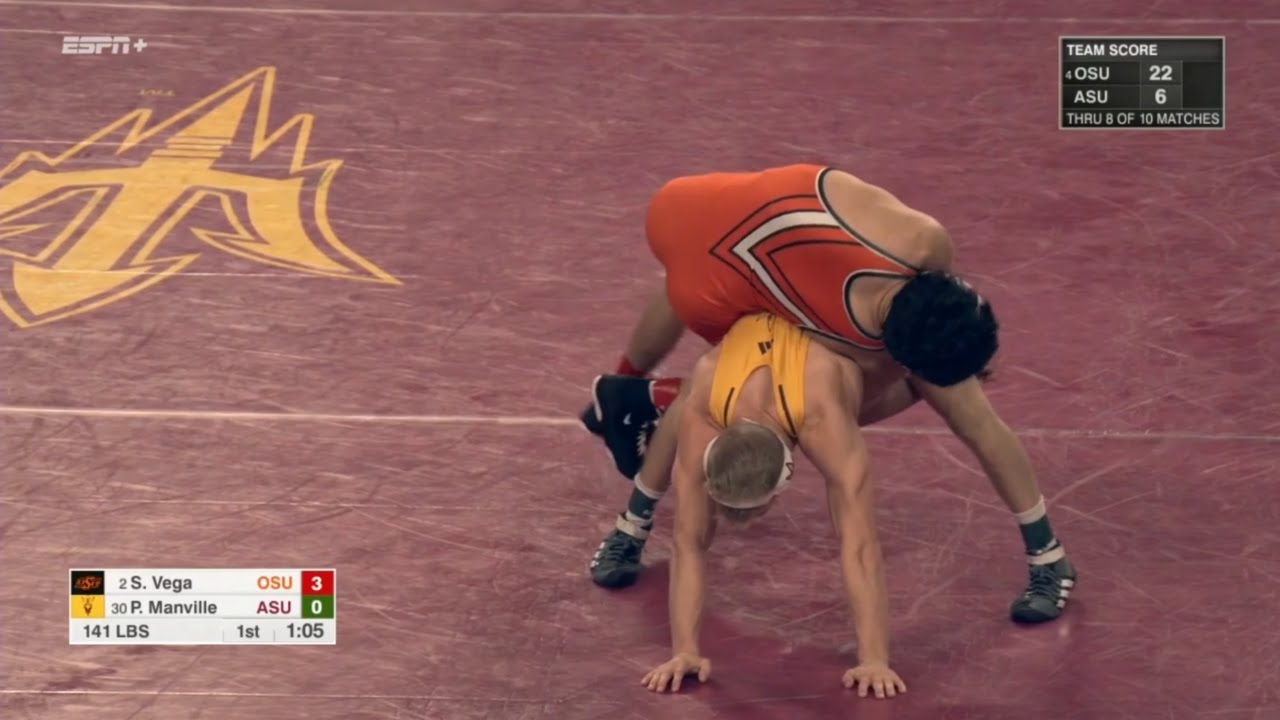 141lbs Sergio Vega (Oklahoma State) vs Pierson Manville (Arizona State)