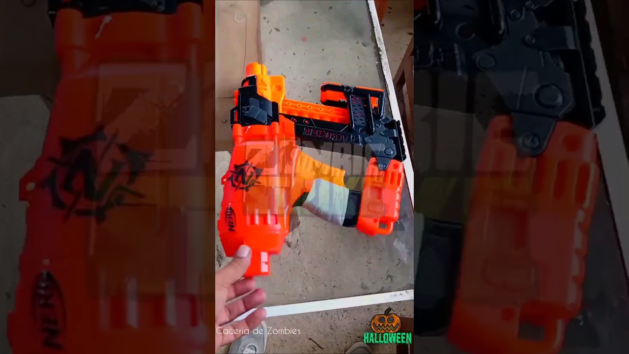 Nerf Zombie Strike Survival System Nailbiter Blaster || CACERIA de Zombies.  #short