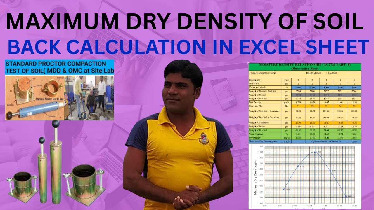 Back Calculation of MDD in Excel#civilengineering #education #qaqcengineer #qaqclab #construction