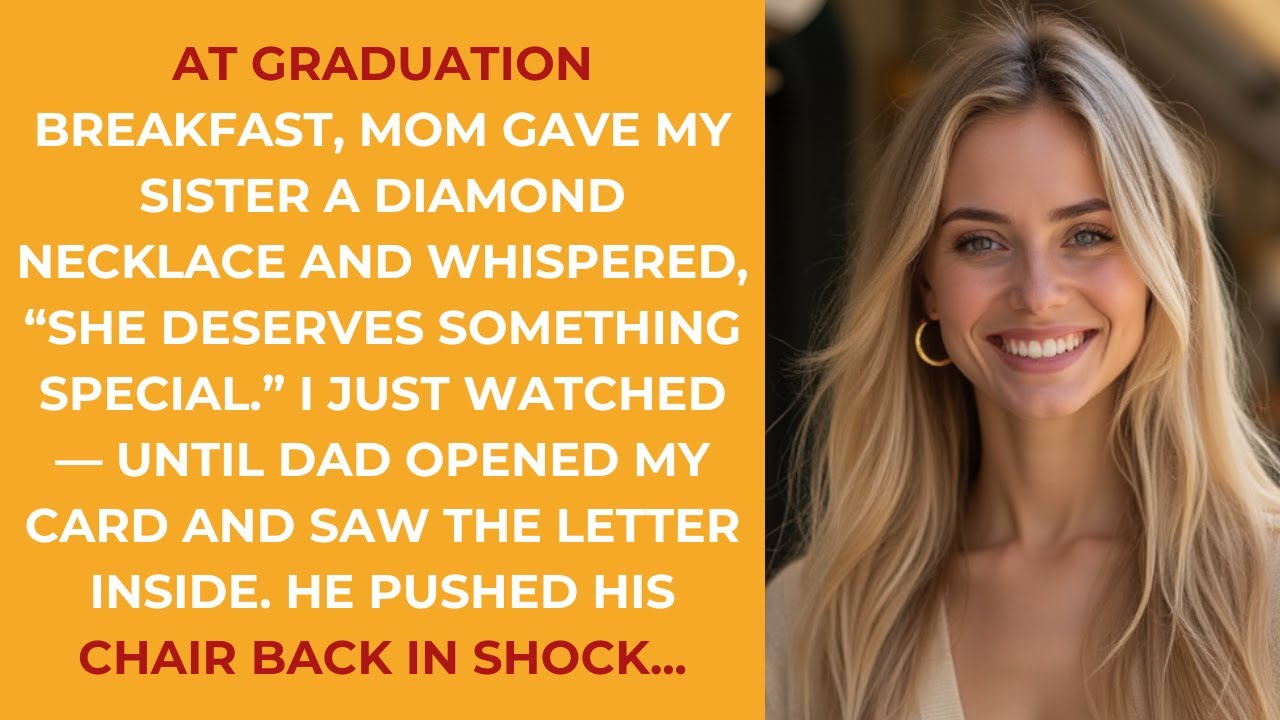 At Graduation Breakfast, Mom Gave My Sister A Diamond Necklace And Whispered, “She De...