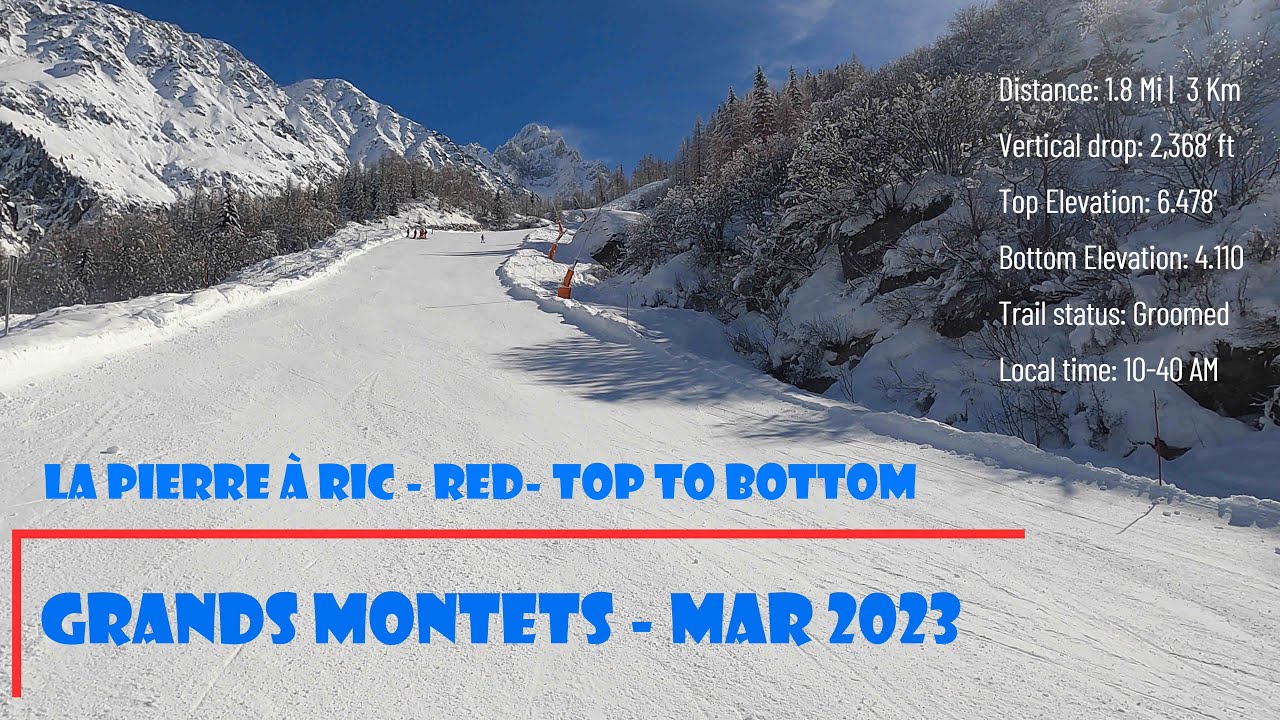 Grands Montets Chamonix-Pierre a ric ski trail video -Top to bottom with amazing views on Argentiere