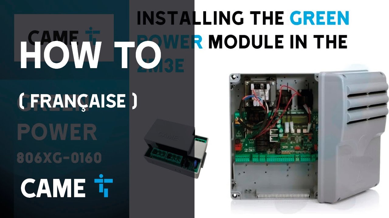 ZM3E Comment installer Green Power dans le panneau de commande pour les moteurs de portail battant