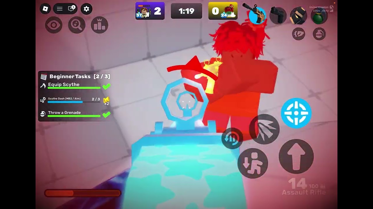 Winning one round with assault rifle (arena)