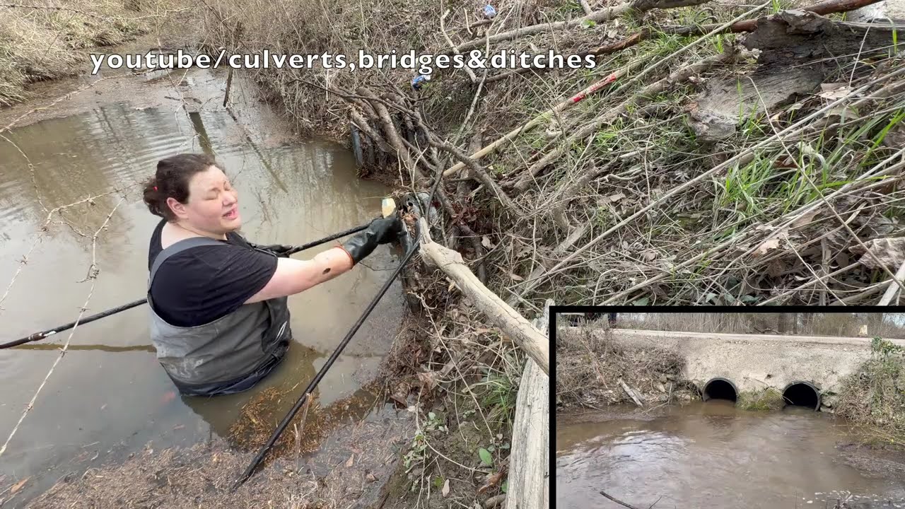 UNCLOGGING CULVERTS WITH DEBRIS BACKED UP! 02/2026