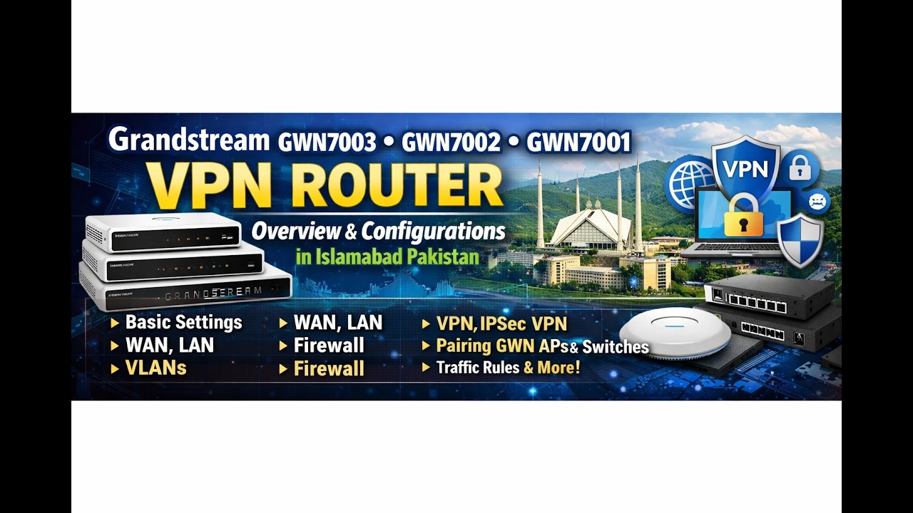 Grandstream GWN7003, GWN7002, GWN7001 VPN ROUTER Overview and Configurations in Islamabad Pakistan