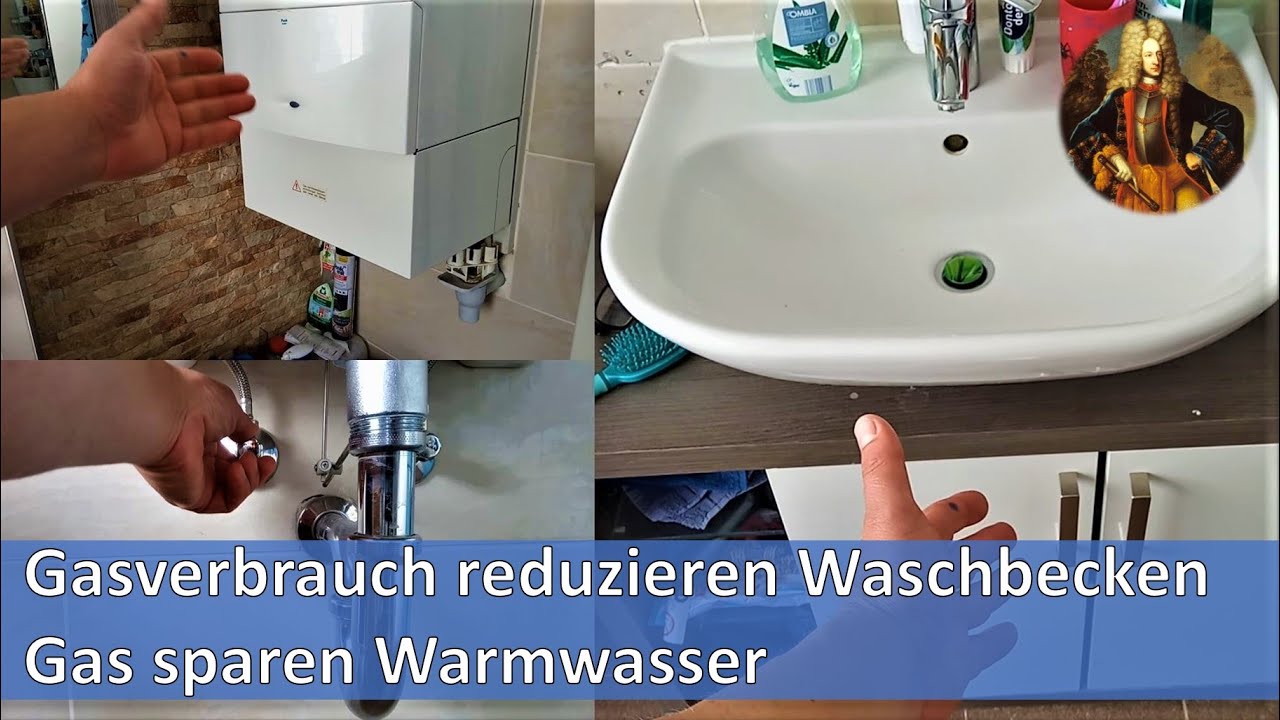 Gasverbrauch reduzieren Waschbecken / Gas sparen Warmwasser