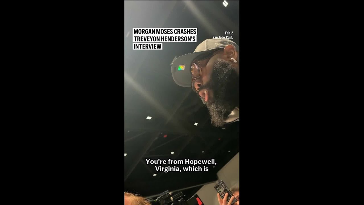Morgan Moses crashes Treveyon Henderson's interview