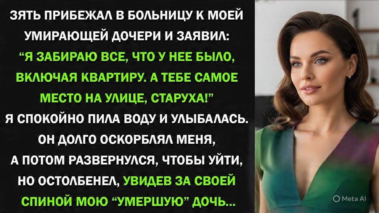 Зять заявил в больнице: «Ваша дочь умирает. Вы ничего не получите!» — но дочь стояла за его спиной
