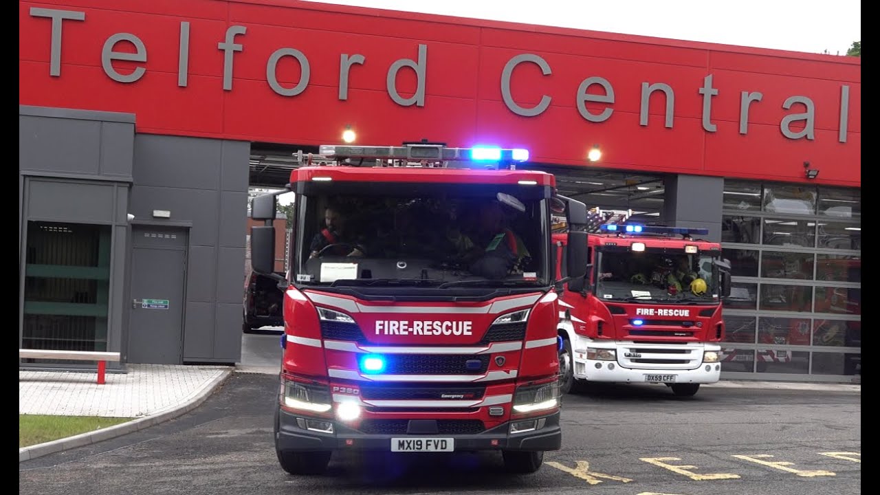 [Brand New Station] Shropshire Fire & Rescue Service / Telford Central Two Pump & Officer / Turnout