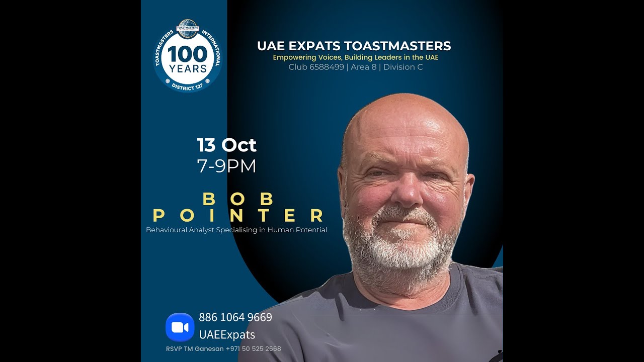 Unlocking Human Potential with Bob Pointer | UAE Expats Toastmasters Event