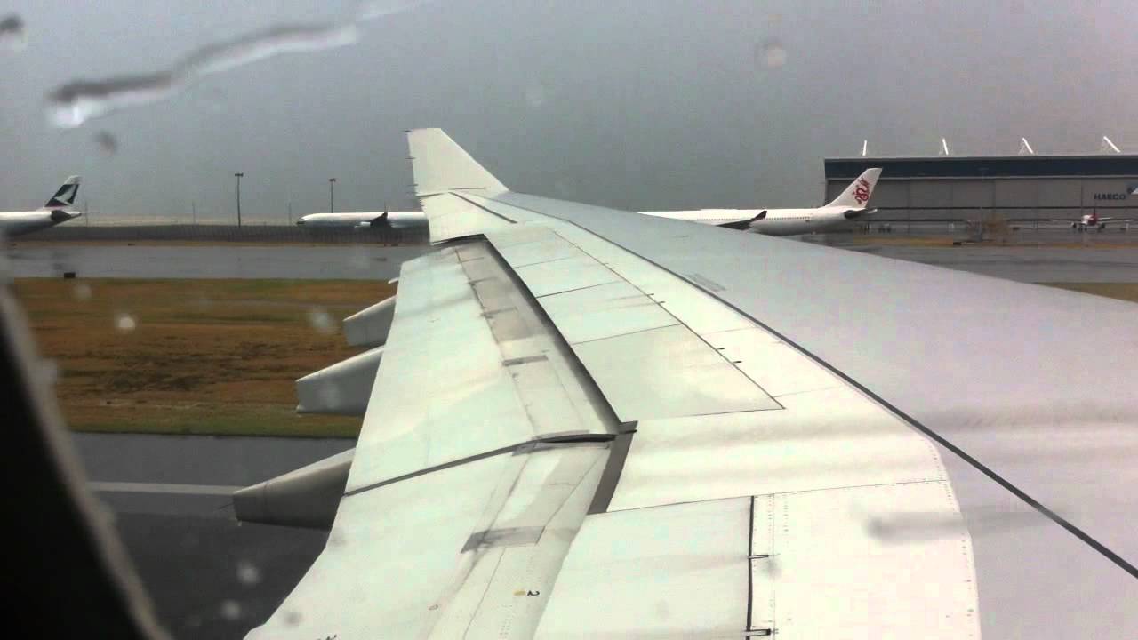 Turbulent Takeoff from Hong Kong.