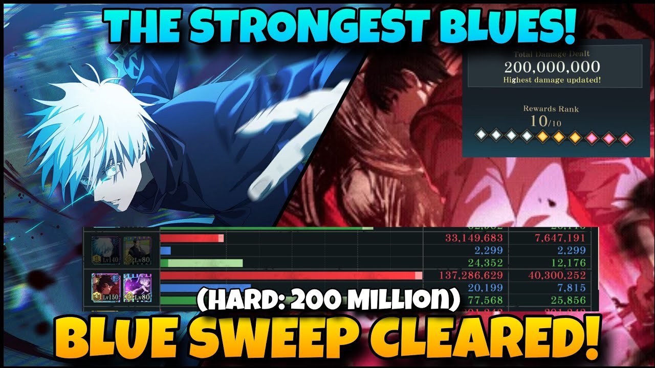 200 MILLION BLUE HARD SWEEP CLEARED WITH THE STRONGEST JUJUTSU & TAIJUTSU BLUES | JJK Phantom Parade