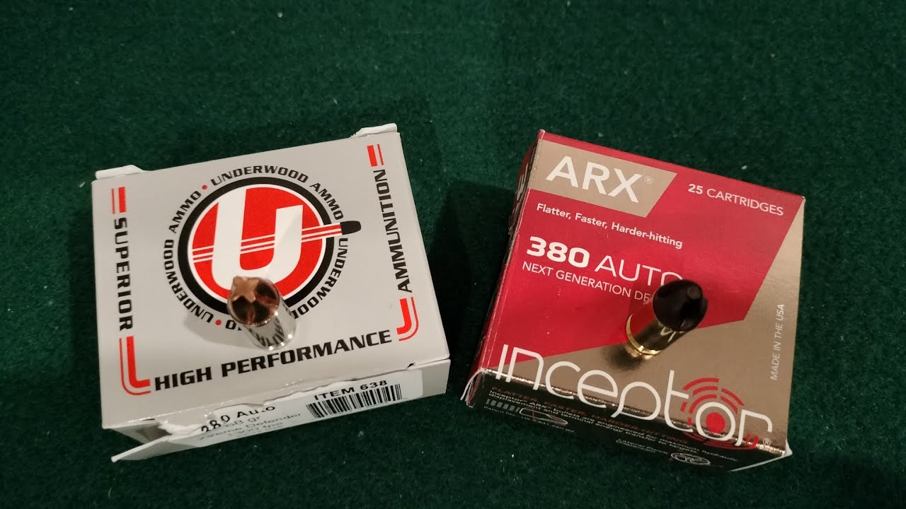 380 short barrel Underwood Xtreme Defender vs Inceptor ARX