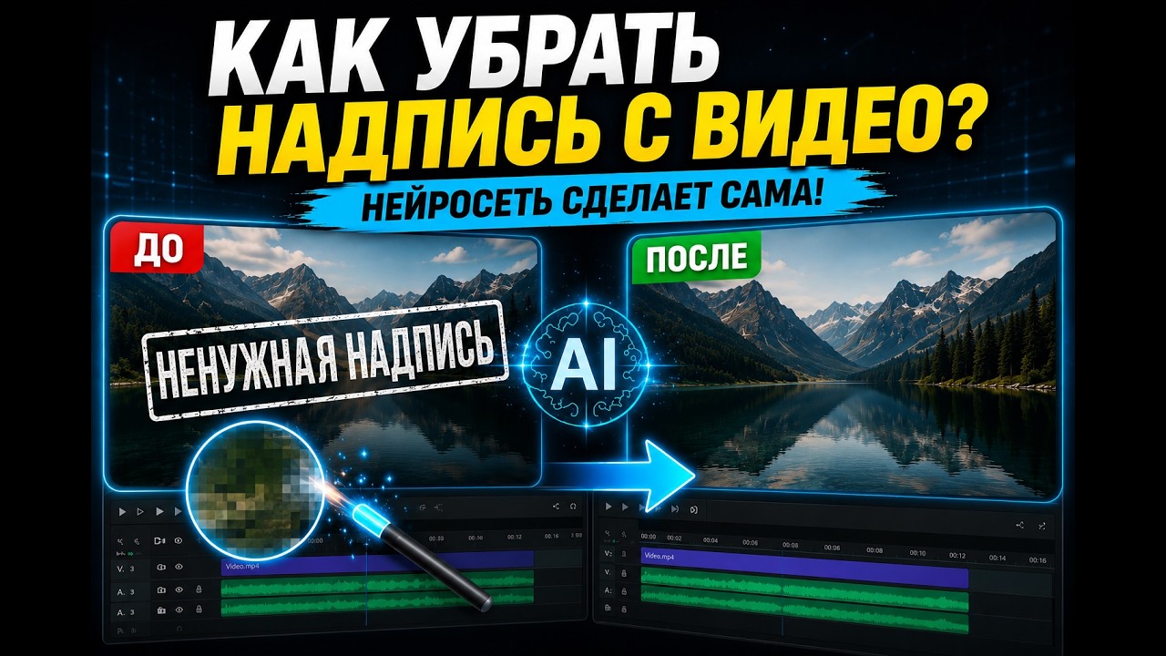 Как бесплатно убрать водяной знак с любого видео с помощью нейросети