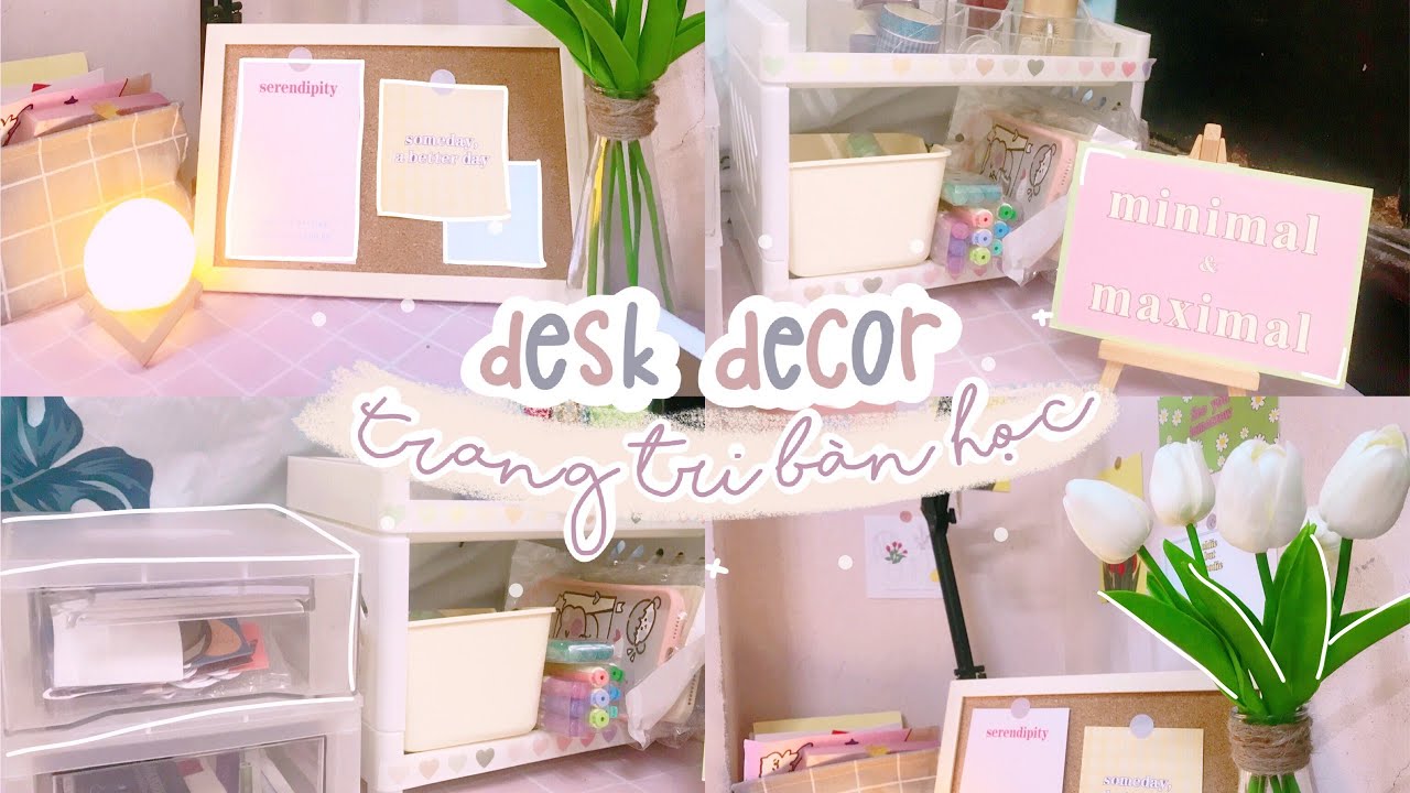 DECOR BÀN HỌC 🌷 / Dọn dẹp và trang trí lại bàn học (Shopee Haul)