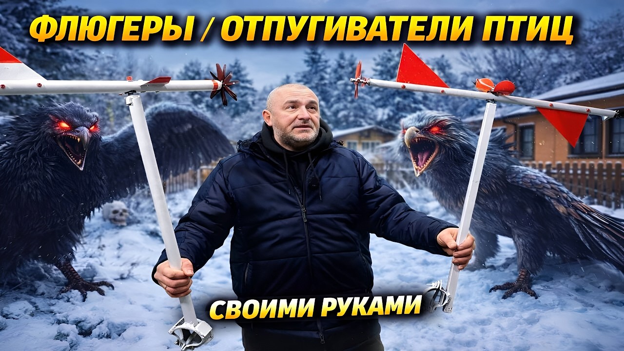 ПТИЦЫ В ШОКЕ‼️😱Флюгер-Отпугиватель птиц своими руками❗️DIY спас виноградник 🍇‼️‼️‼️