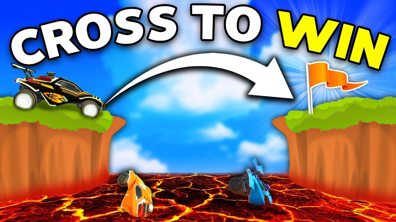 Rocket League, but the first team to cross the pit WINS