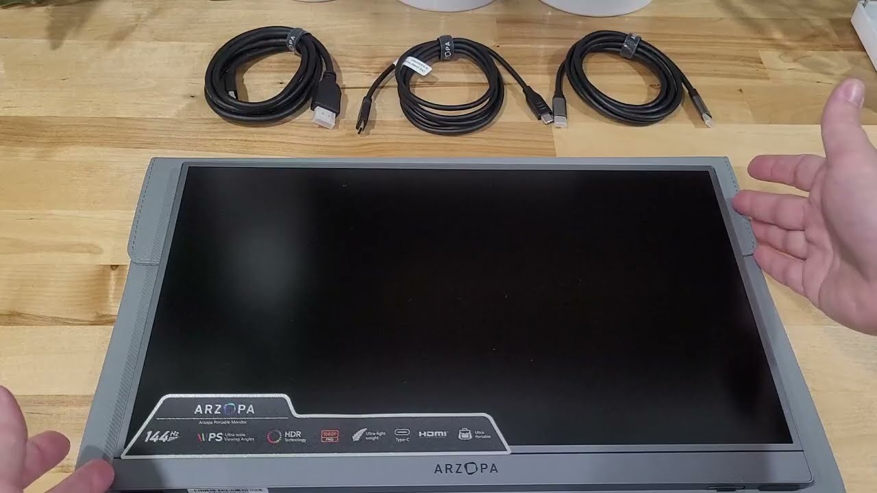 Обзор портативного игрового монитора ARZOPA 16 дюймов, 144 Гц, 106% sRGB, 1080P FHD, с подставкой.
