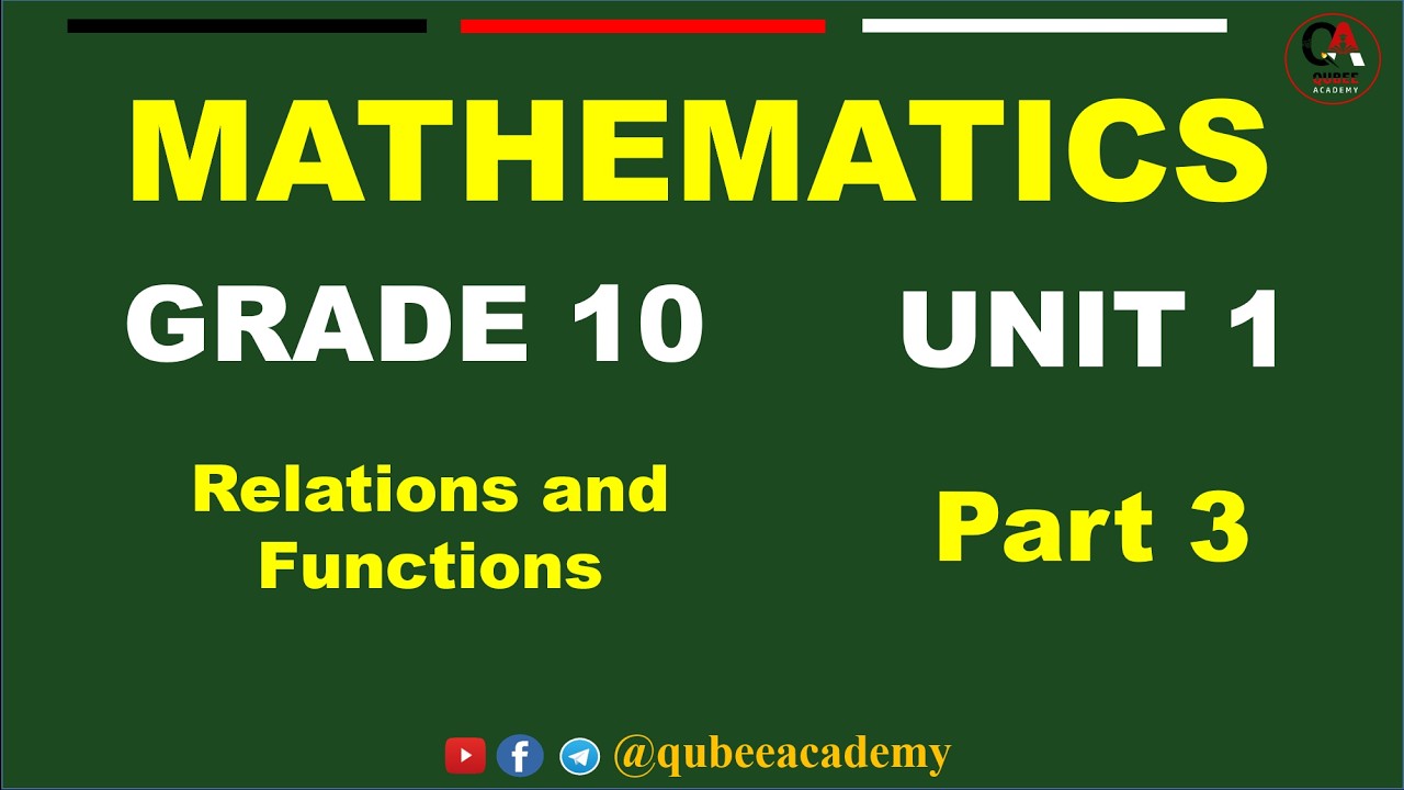 Grade 10 Maths Unit 1 Functions and Relations (Part 3) | domain and range of relations