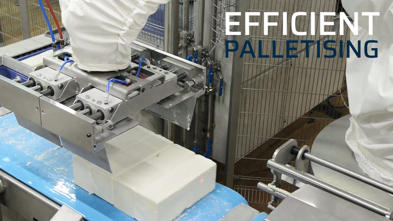Packing and Palletising Blocks of Mozzarella Cheese
