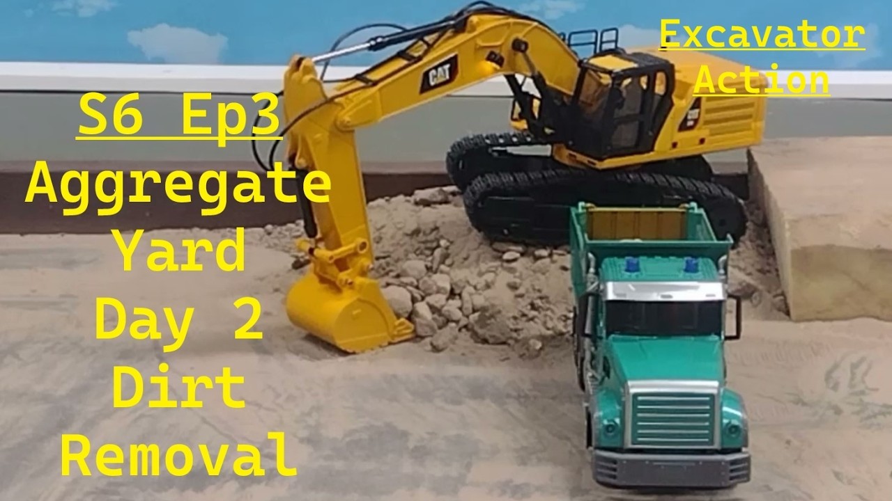 Aggregate Yard Day 2 Dirt Removal & 1/24 Excavator in Action.