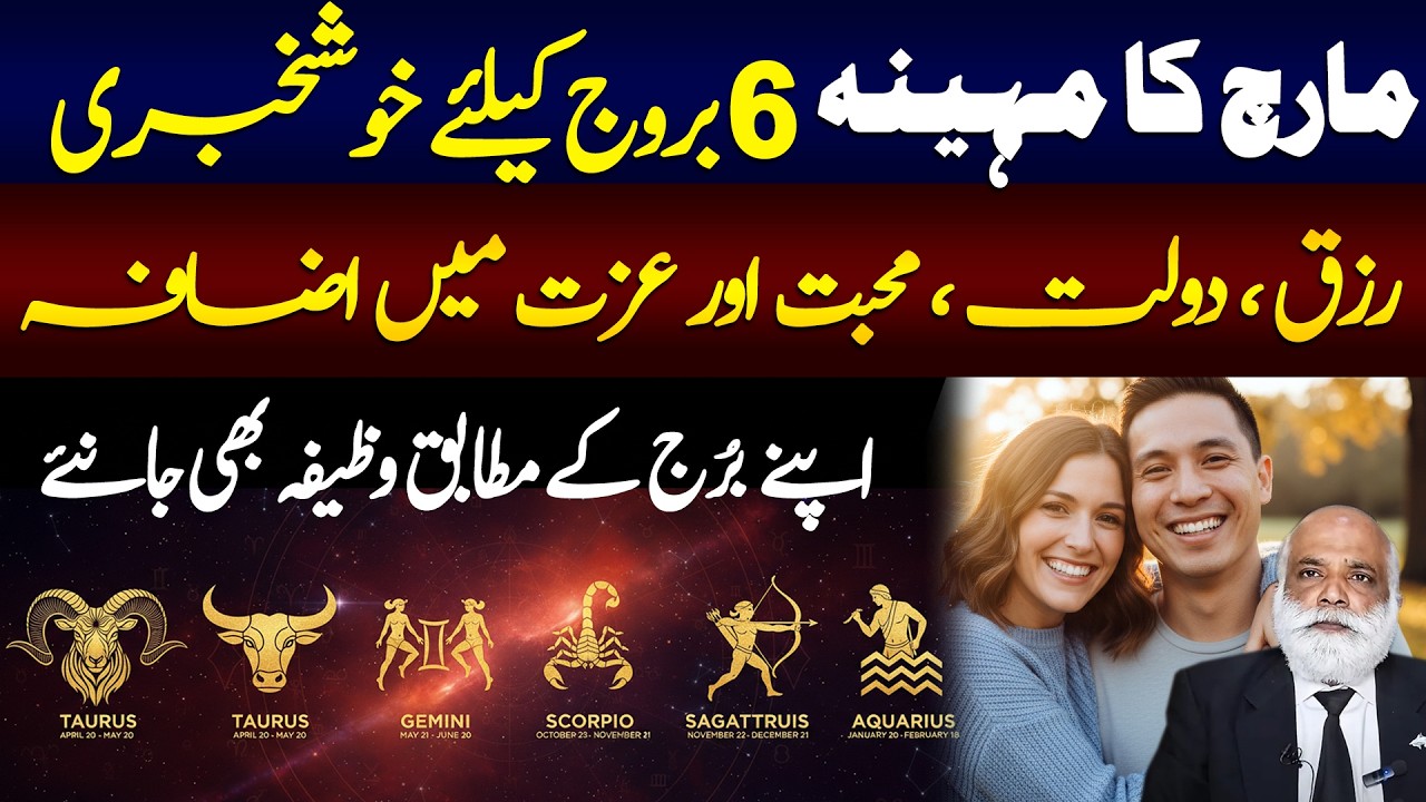 6 Lucky Zodiac Signs in the Month of March 2026 | Astrologer MA Shahzad Khan Predictions