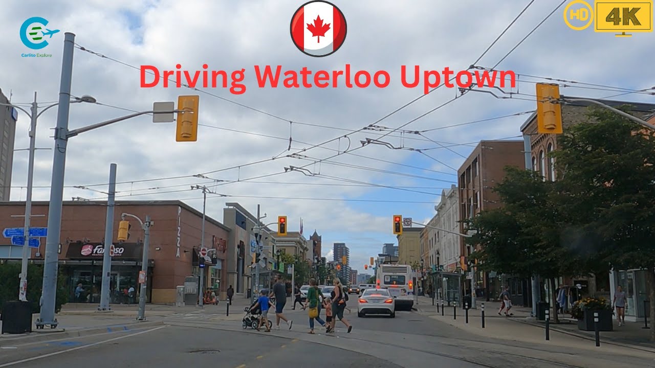 Driving Uptown Waterloo King-Columbia St. Tour 4K HDR | Virtual Driving Tour Waterloo Canada