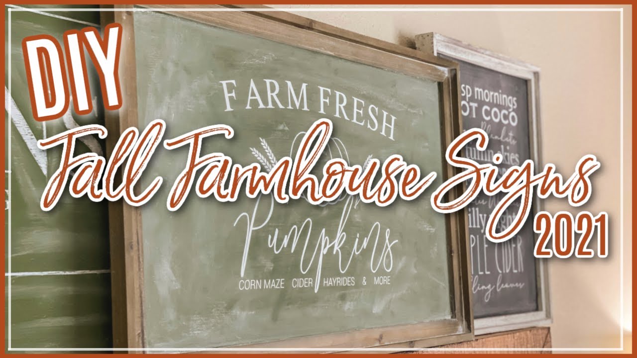 FALL DECOR IDEAS ON A BUDGET! DIY HOMEMADE FARMHOUSE FALL SIGN | HOW TO MAKE A DIY SIGN STEP BY STEP