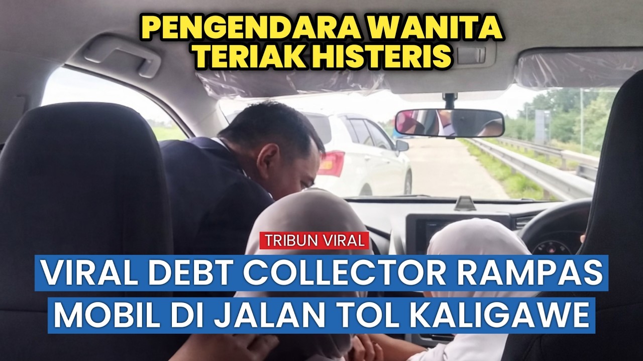 Mencekam! Debt Collector Rampas Mobil di Tol Kaligawe, Pengendara Wanita Histeris Minta Tolong
