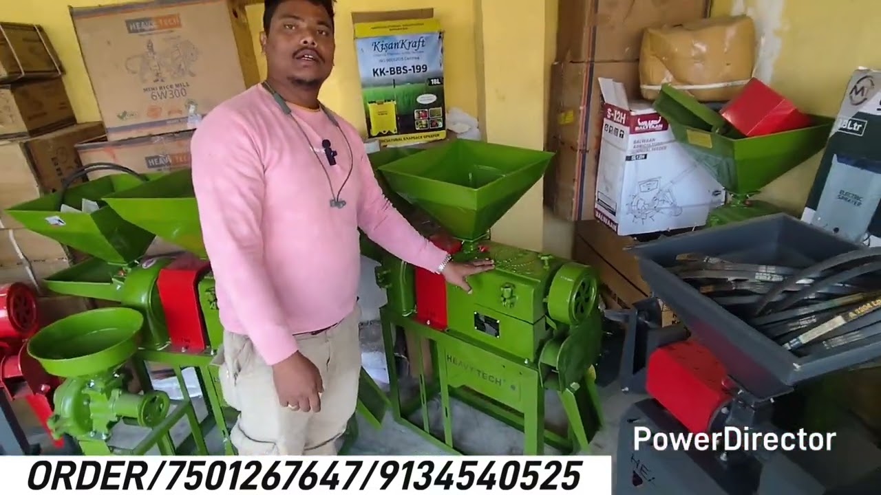 Mini rice mill 6w 300 model heavy tech company 5.5hp motor single phase 220 volt capacity 300/400 kg