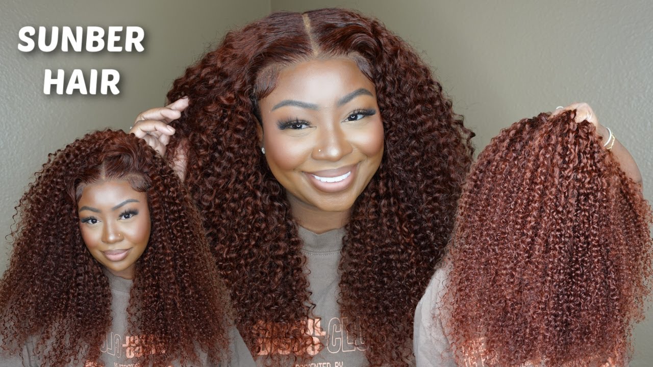 OMG!!!LESS WORK, SAME LOOK!| REDDISH BROWN CURLY PRE-EVERYTHING WIG INSTALL | SUNBER HAIR