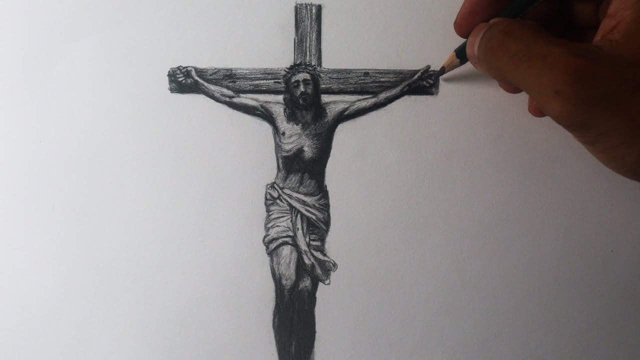 Como desenhar JESUS CRISTO crucificado PASSO A PASSO narrado