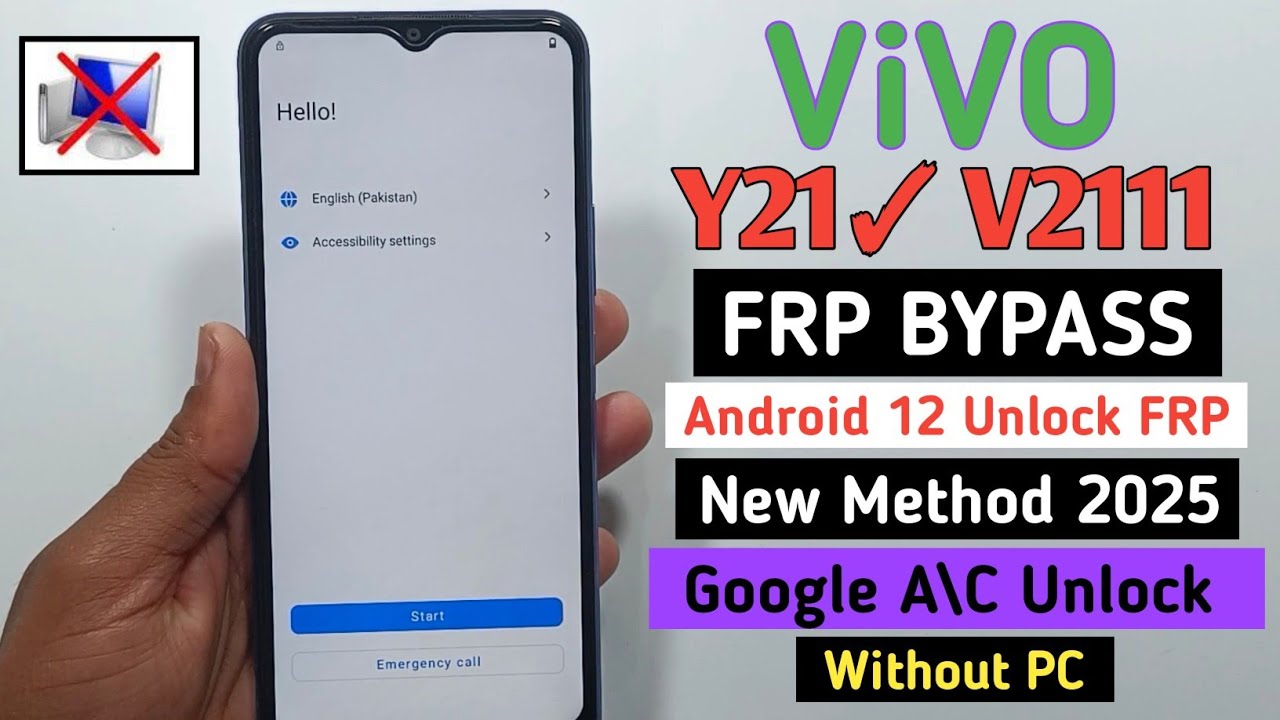 Vivo Y21 Frp Bypass Android 12 New Update 2025 || Vivo Y21 (V2111) Google Account Bypass Without Pc