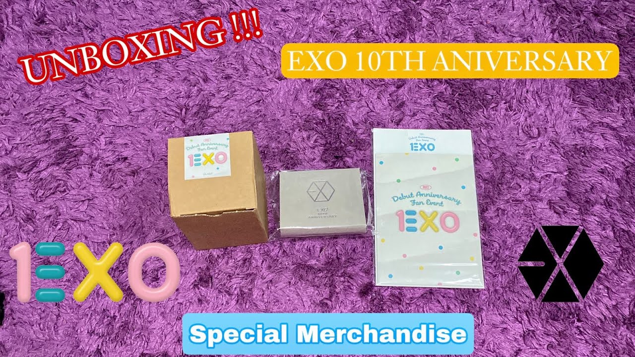 Unboxing 엑소 EXO 10th Anniversary Special Merchandise  - GLASS | Nicklace | AR Ticket | Indonesia