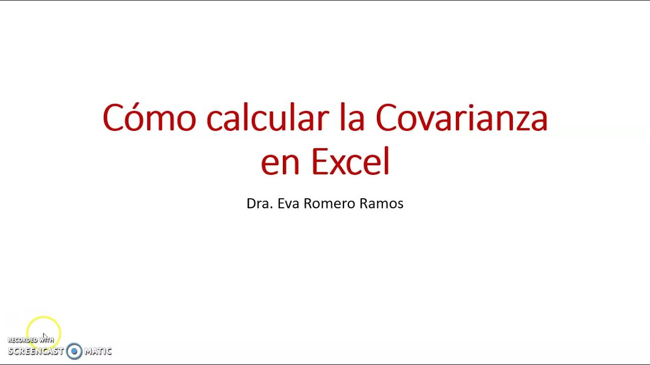 Cálculo de la covarianza en Excel 2/2