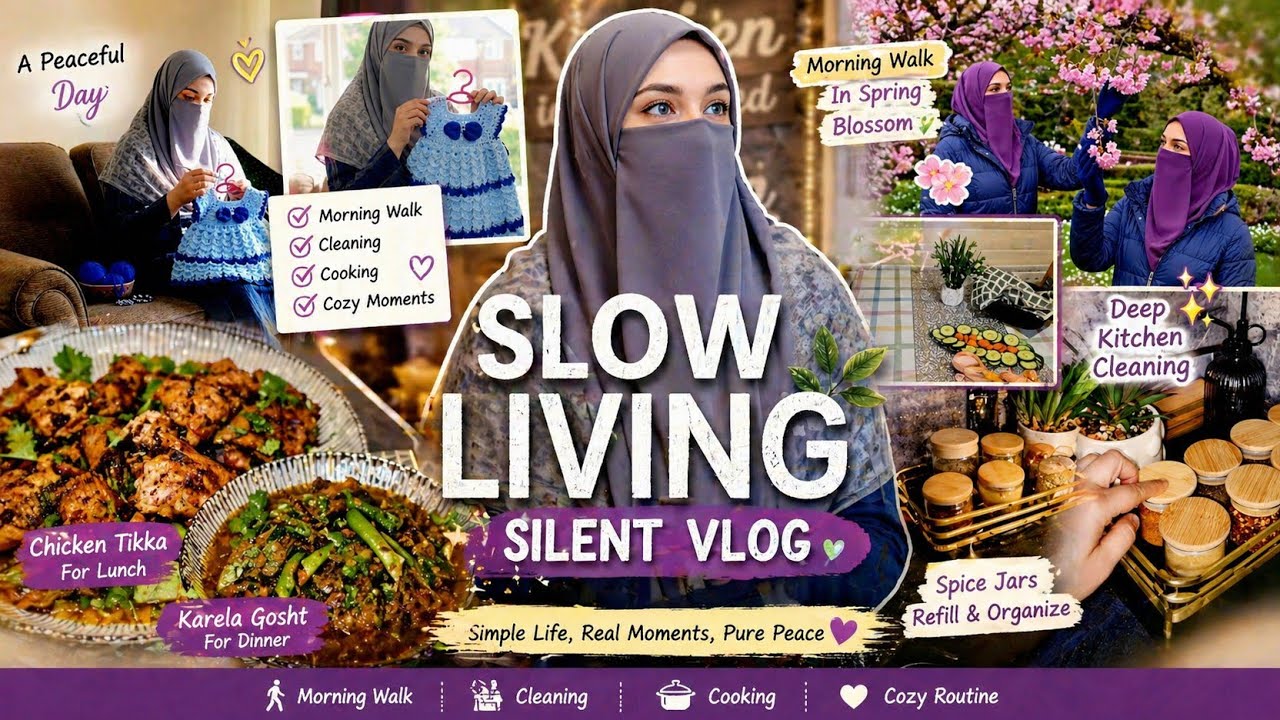 Vlog #27| Slow Living Silent Vlog | Productive Day Cleaning, Cooking, Morning Walk, Cozy Routine