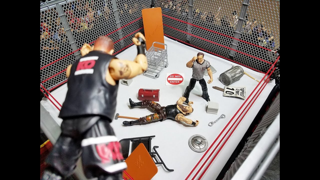 Экстремальные бои WHF! Матч фигурок! Браун Строуман против Кевина Оуэнса в стальной клетке!