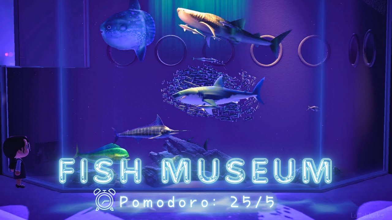 ⏰️Pomodoro 25/5 &bull; ACNH Museum: Fish Exhibit 2 | No Music during study 🐟🎧